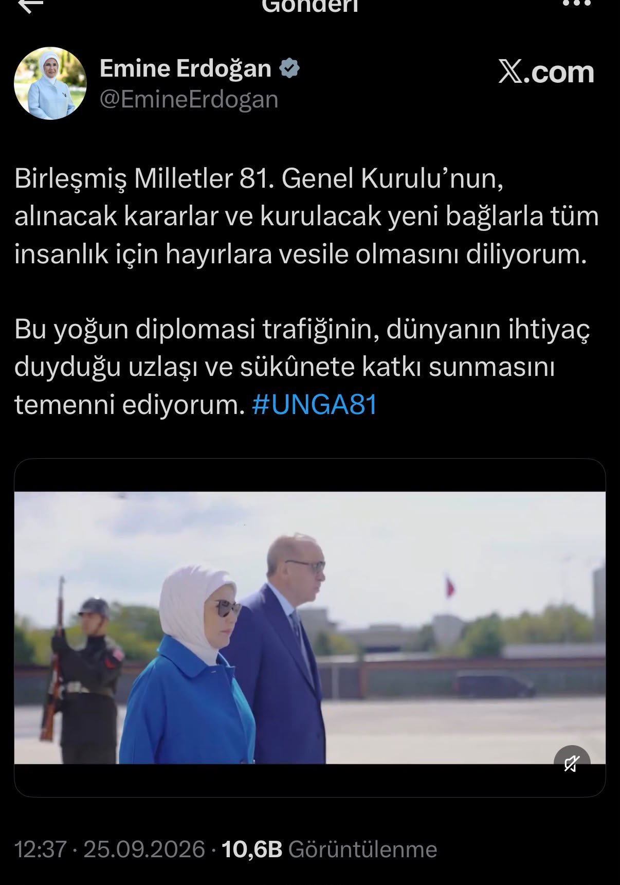 Emine Erdoğan, BM 81'inci Genel