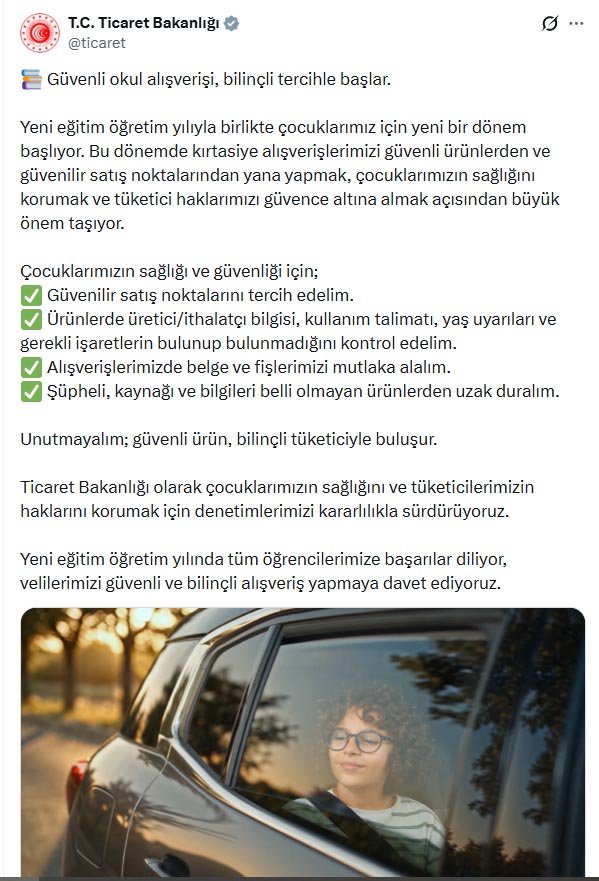 Ticaret Bakanlığı, yeni eğitim yılı