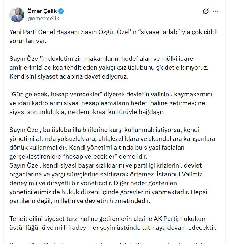 AK Parti Sözcüsü Ömer Çelik,