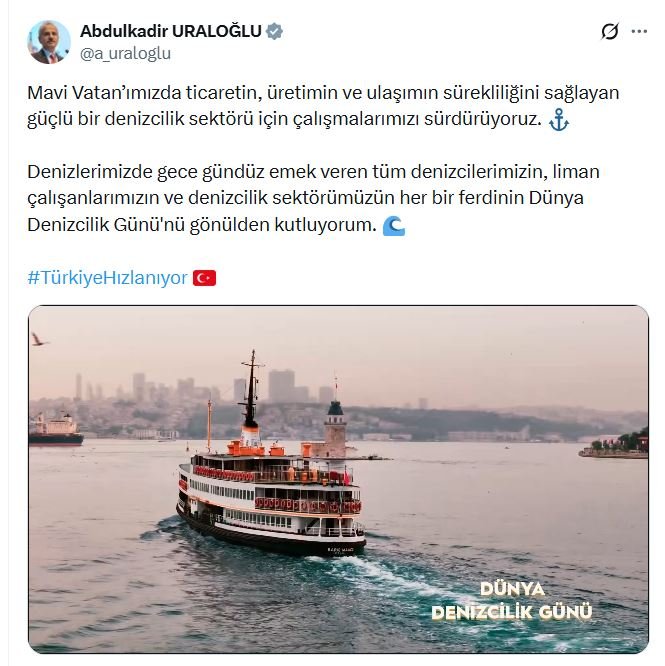 Ulaştırma ve Altyapı Bakanı Abdulkadir