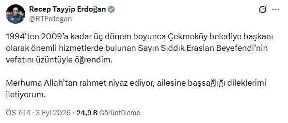 Cumhurbaşkanı Erdoğan, eski Çekmeköy Belediye