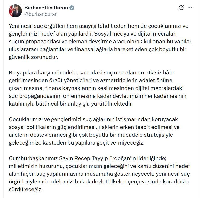 İletişim Başkanı Burhanettin Duran, yeni