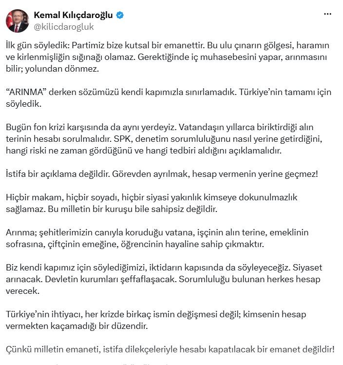 CHP Genel Başkanı Kemal Kılıçdaroğlu,
