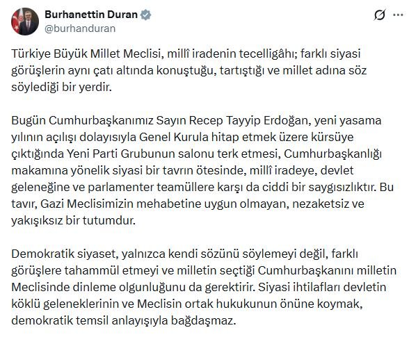 İletişim Başkanı Burhanettin Duran, TBMM'de